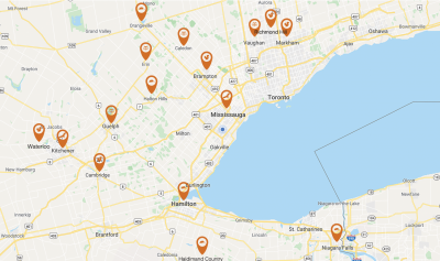 K5 Wildlife Services service area map — Greater Toronto Area